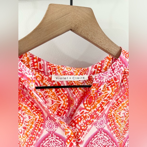 Violet & Claire Sleeveless Colorful Blouse Pink & Orange Size Small - Picture 4 of 5